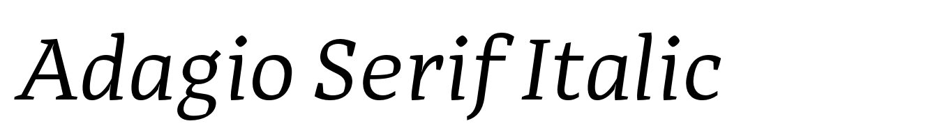 Adagio Serif Italic